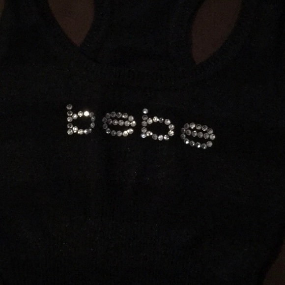 Bebe black striped racer back. - Picture 2 of 7